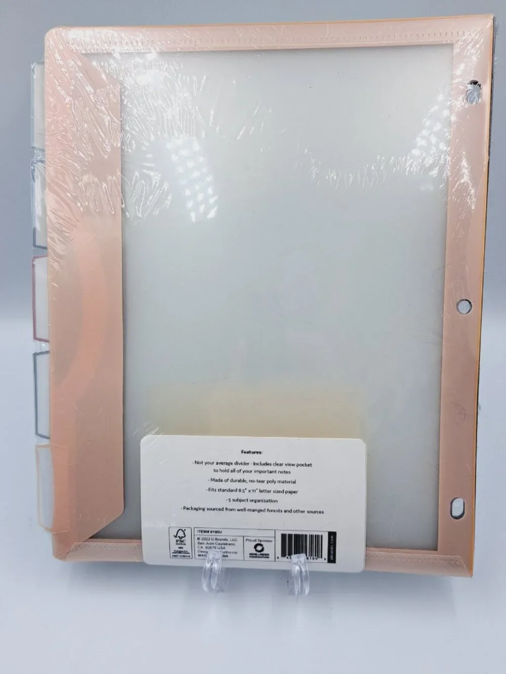2 Packs, UBrands 5pk Tabbed Divider Single Pocket Clear View Binder Organization